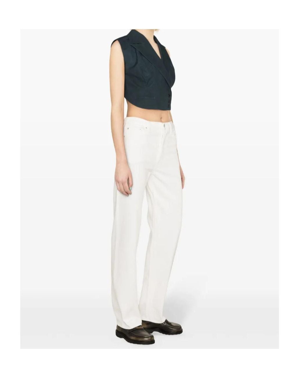 Totême  White Belt-Loop Jeans