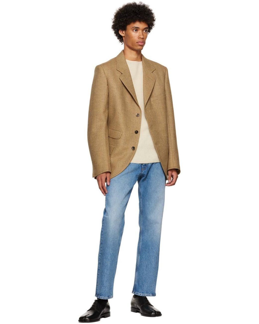 Maison Margiela Black Tabi Lace-Up Shoes for men