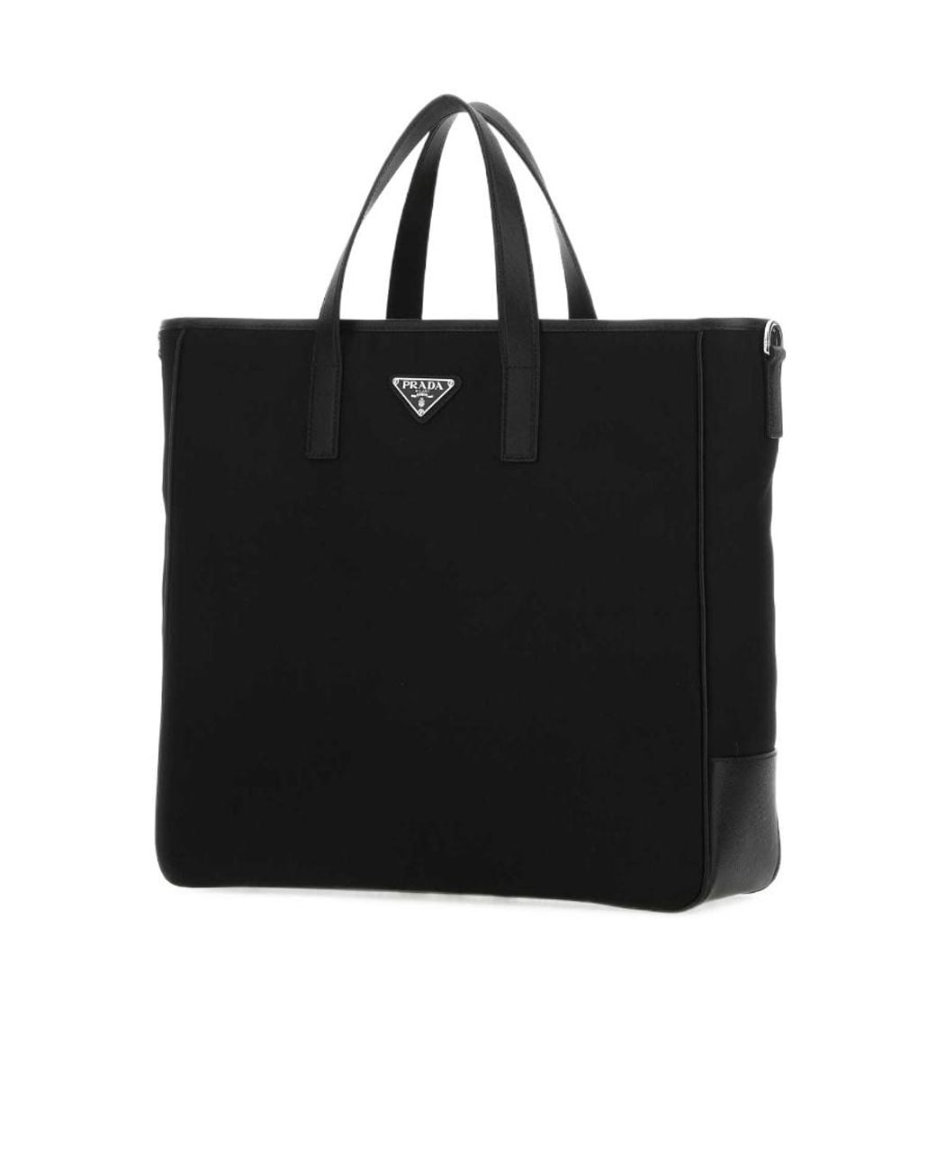 Prada Black Re-Nylon And Saffiano Leather Tote Bag for men