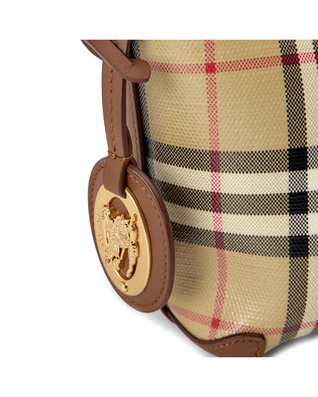 Burberry White Plaid Hobo Shoulder Bag