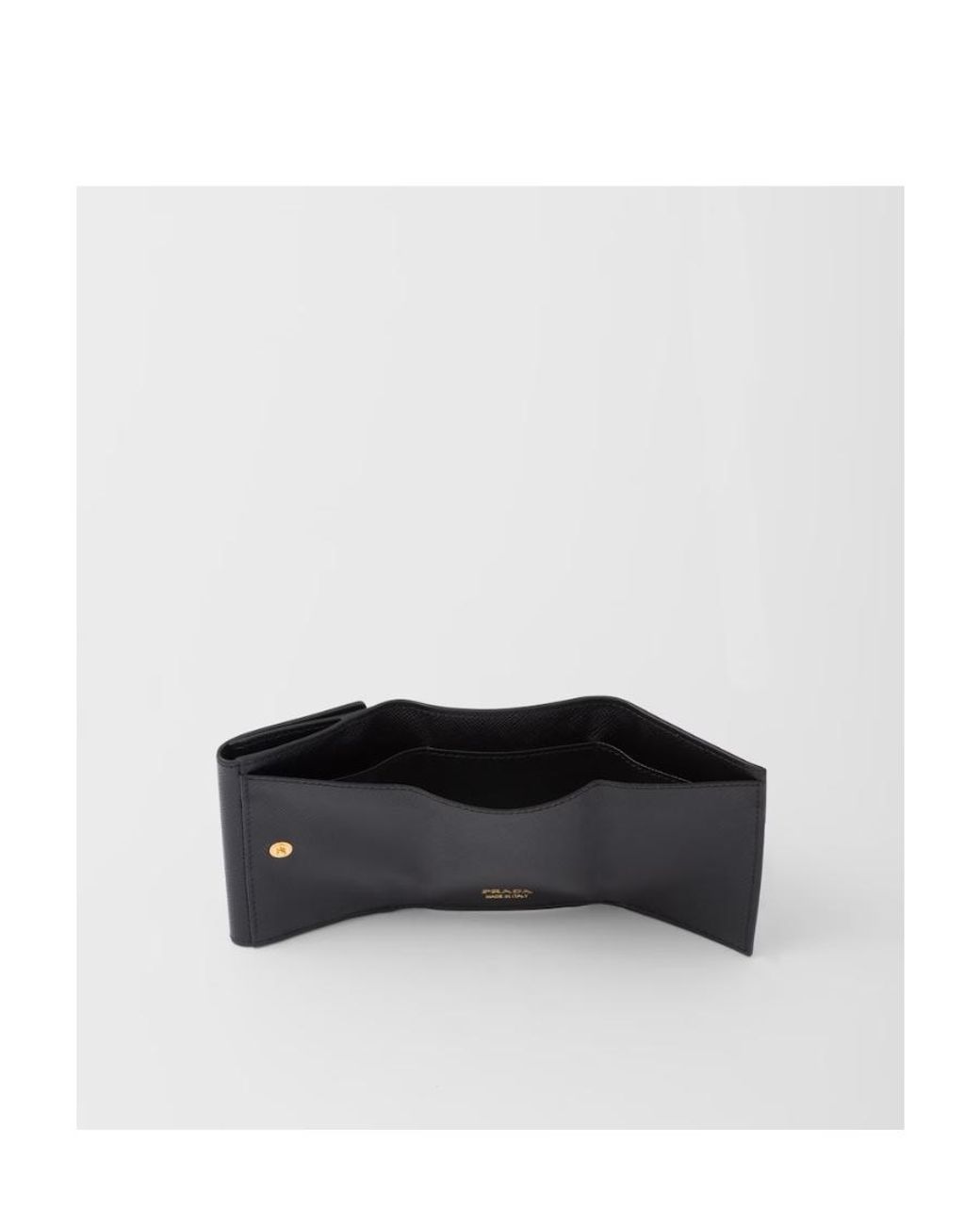 Prada Black Logo Plaque Bi-Fold Wallet