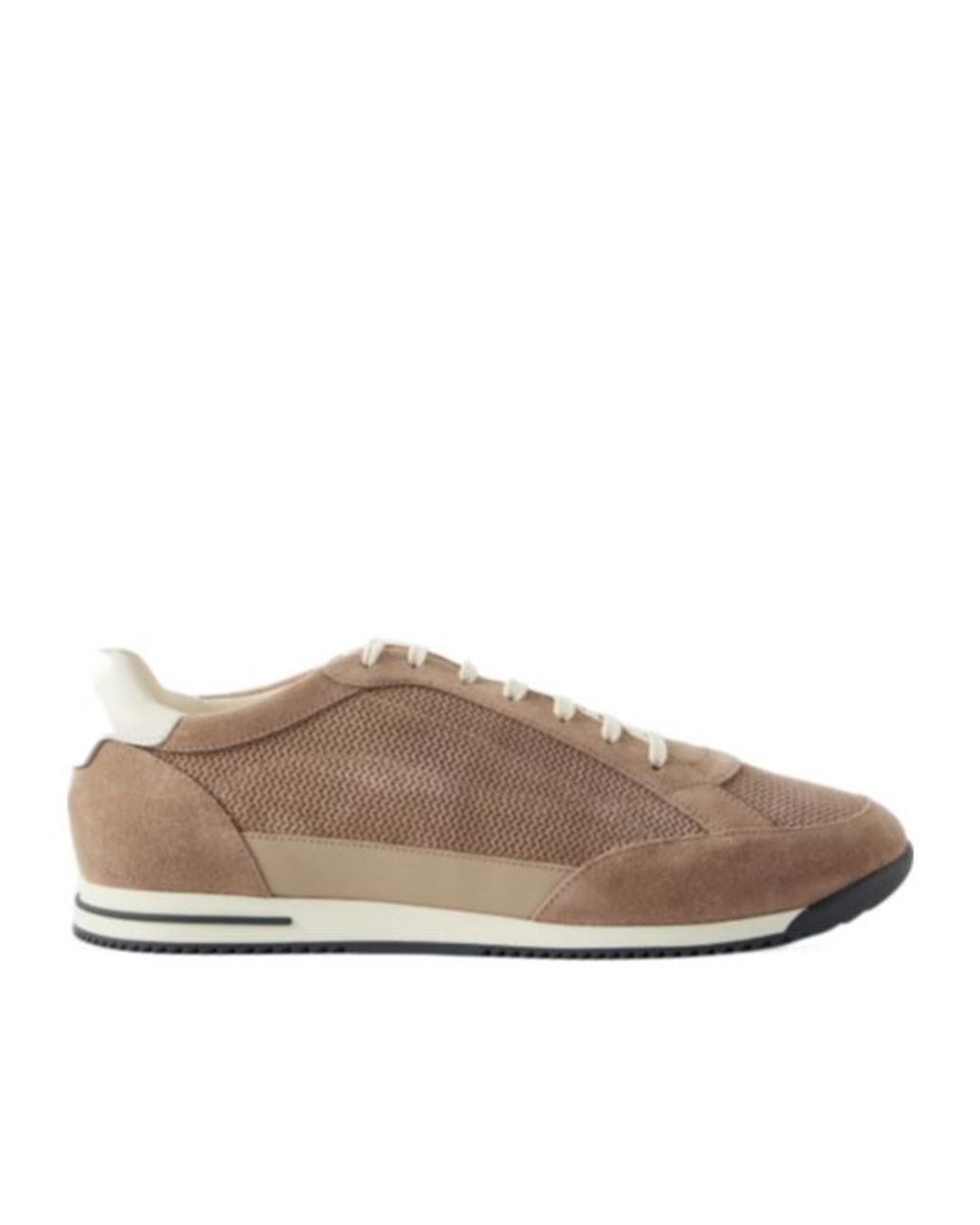 Brunello Cucinelli Brown Low Top Lace Up Sneakers for men