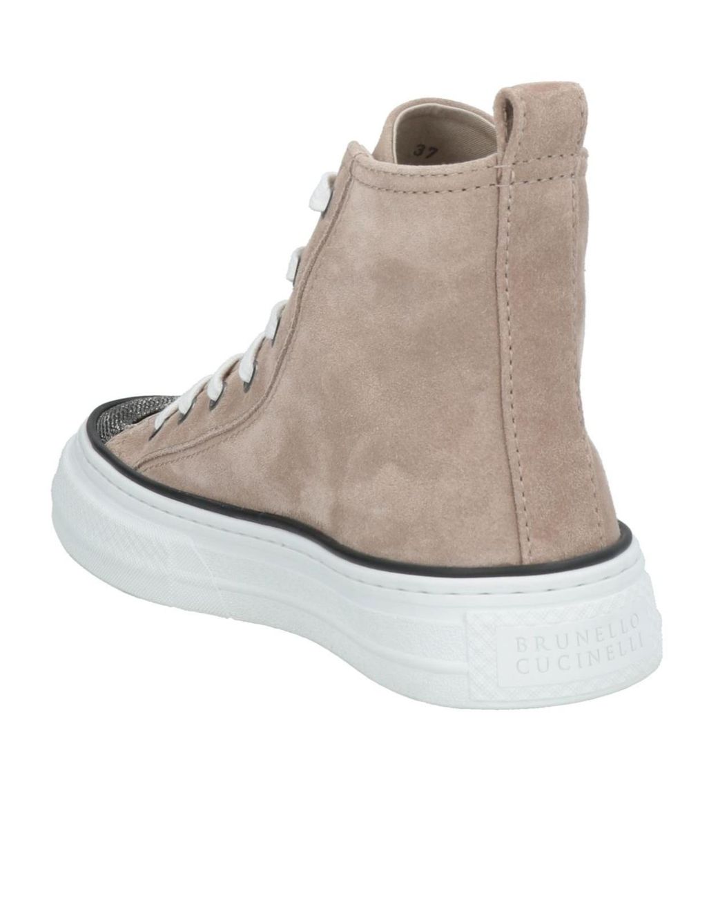 Brunello Cucinelli Gray Round Toe High Top Casual Shoes