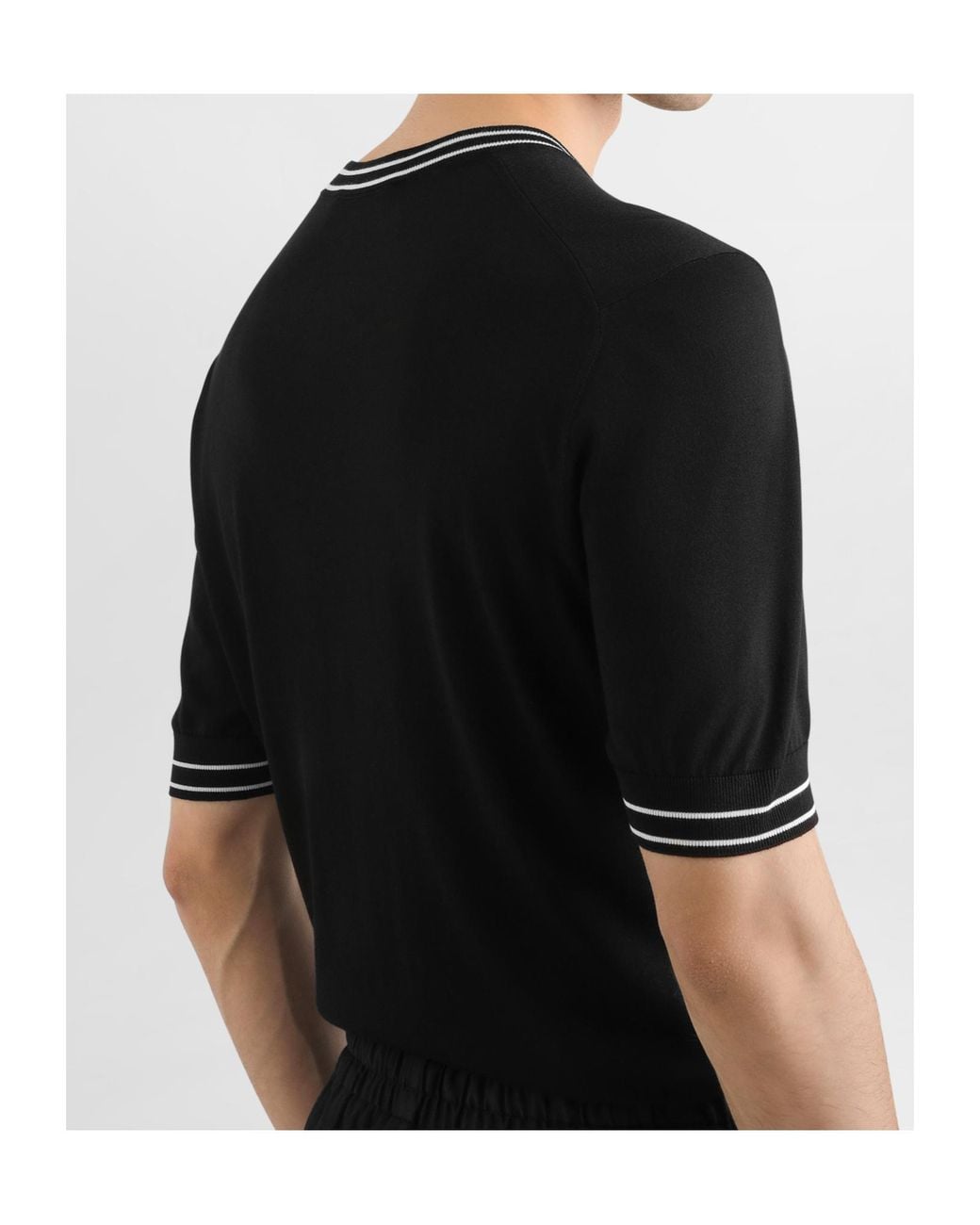 Dolce & Gabbana Black Silk Pullover for men