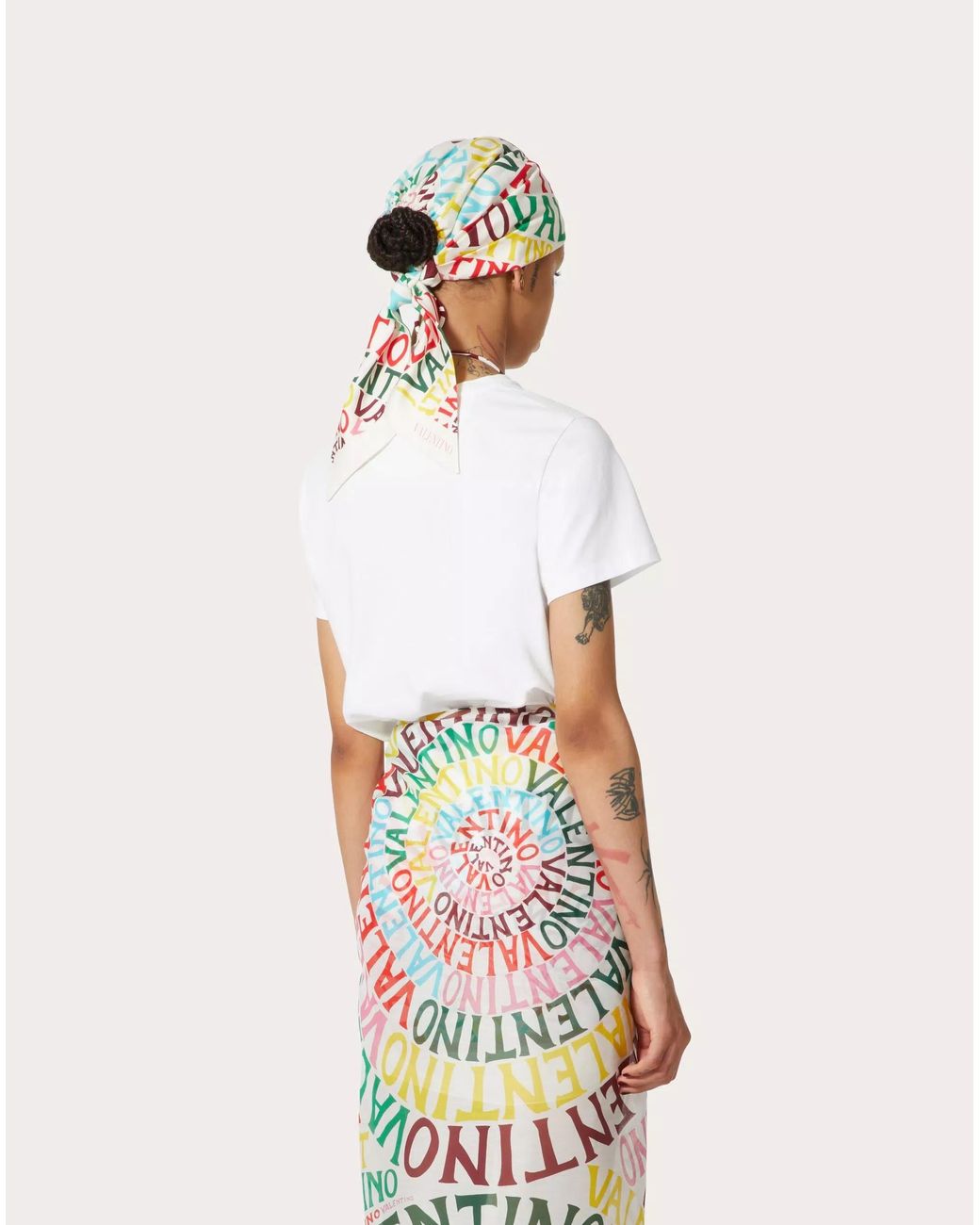 Valentino White Logo Ring Jersey T-Shirt