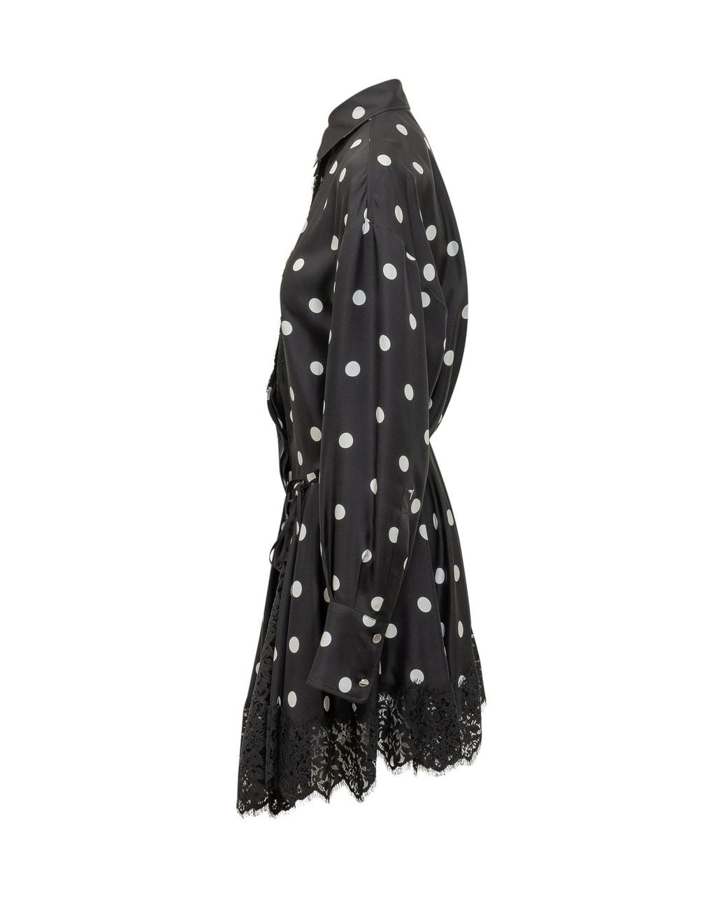 Sportmax Black Bosso Polka Dot Printed Lace Dress