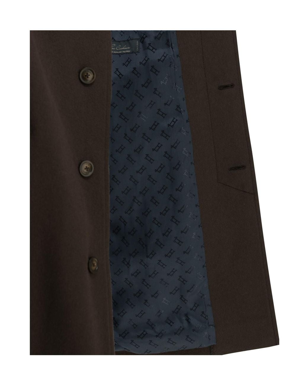 Herno Black Single-Breasted Cashmere Coat for men