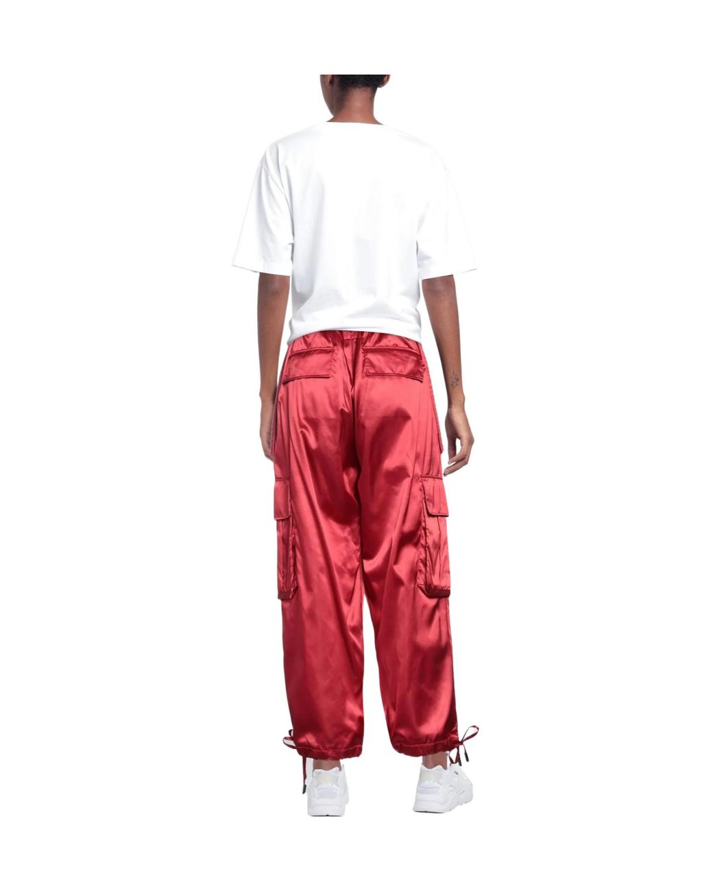 Dolce & Gabbana Red Minimalist Satin Trousers