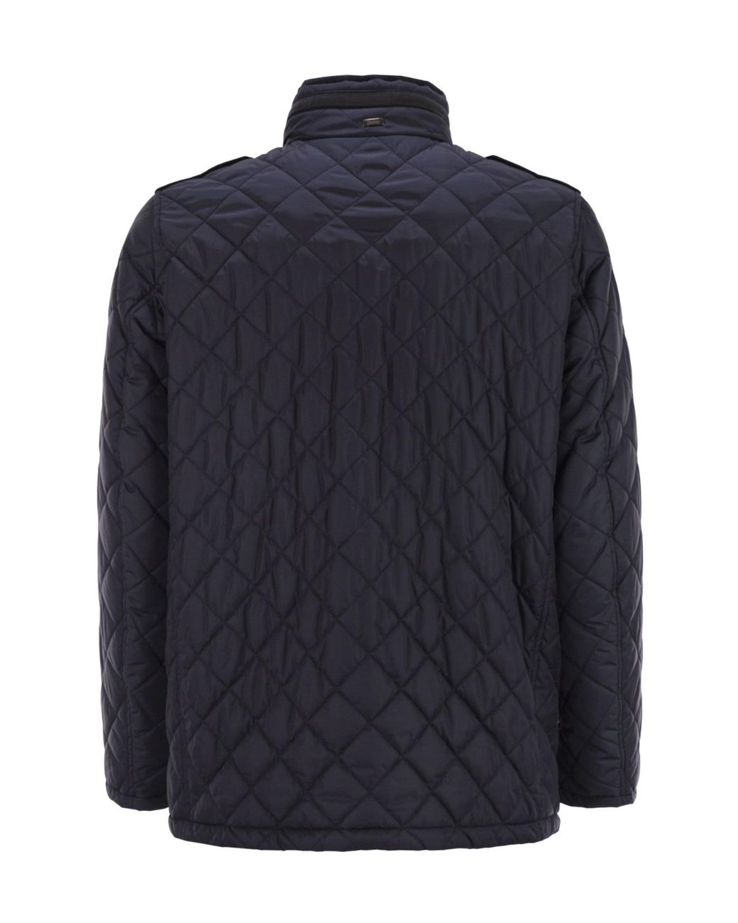 Herno Blue Diamond Quilted Cotton Jacket for men