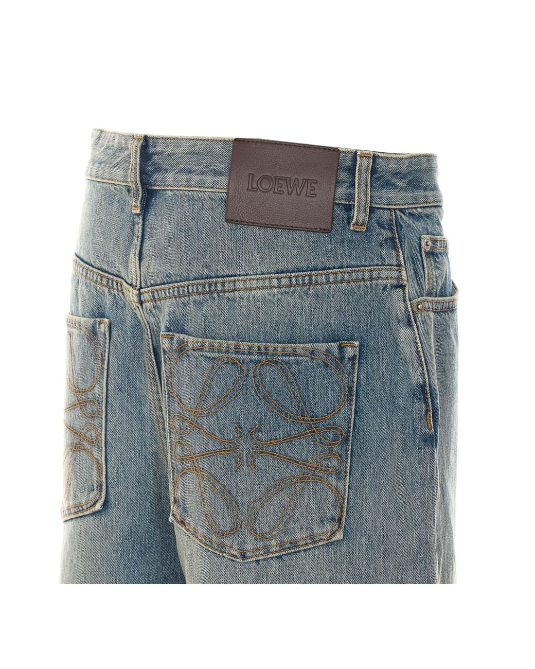 Loewe Blue Logo Patch Straight Leg Jeans