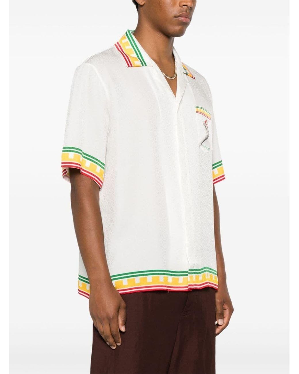 Casablanca White Logo Monogram Pattern Shirt for men