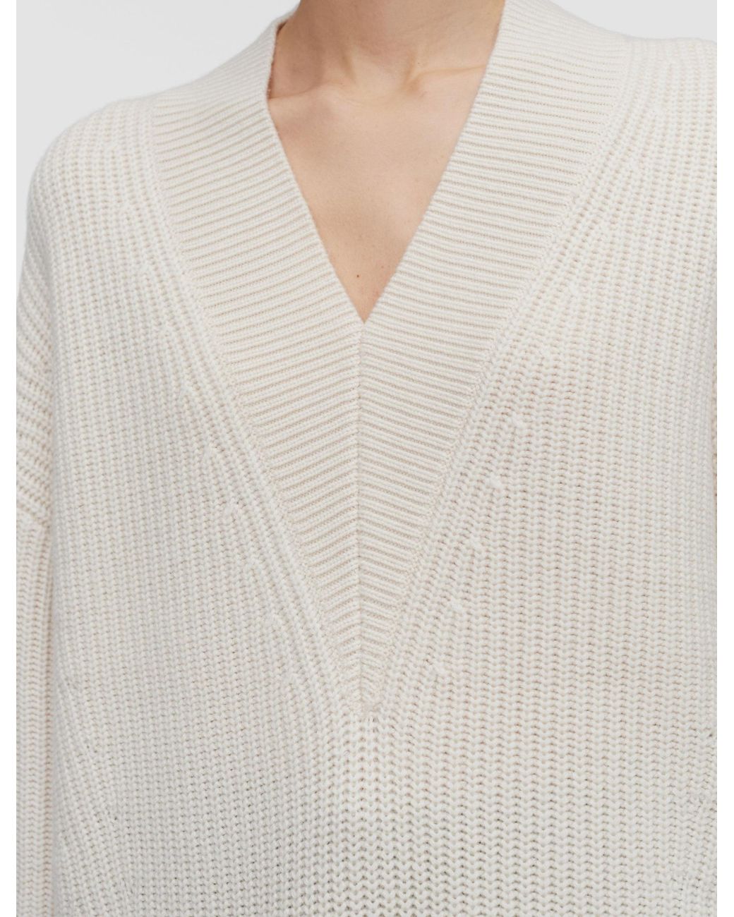 Joseph White Oversized V-Neck Sweater