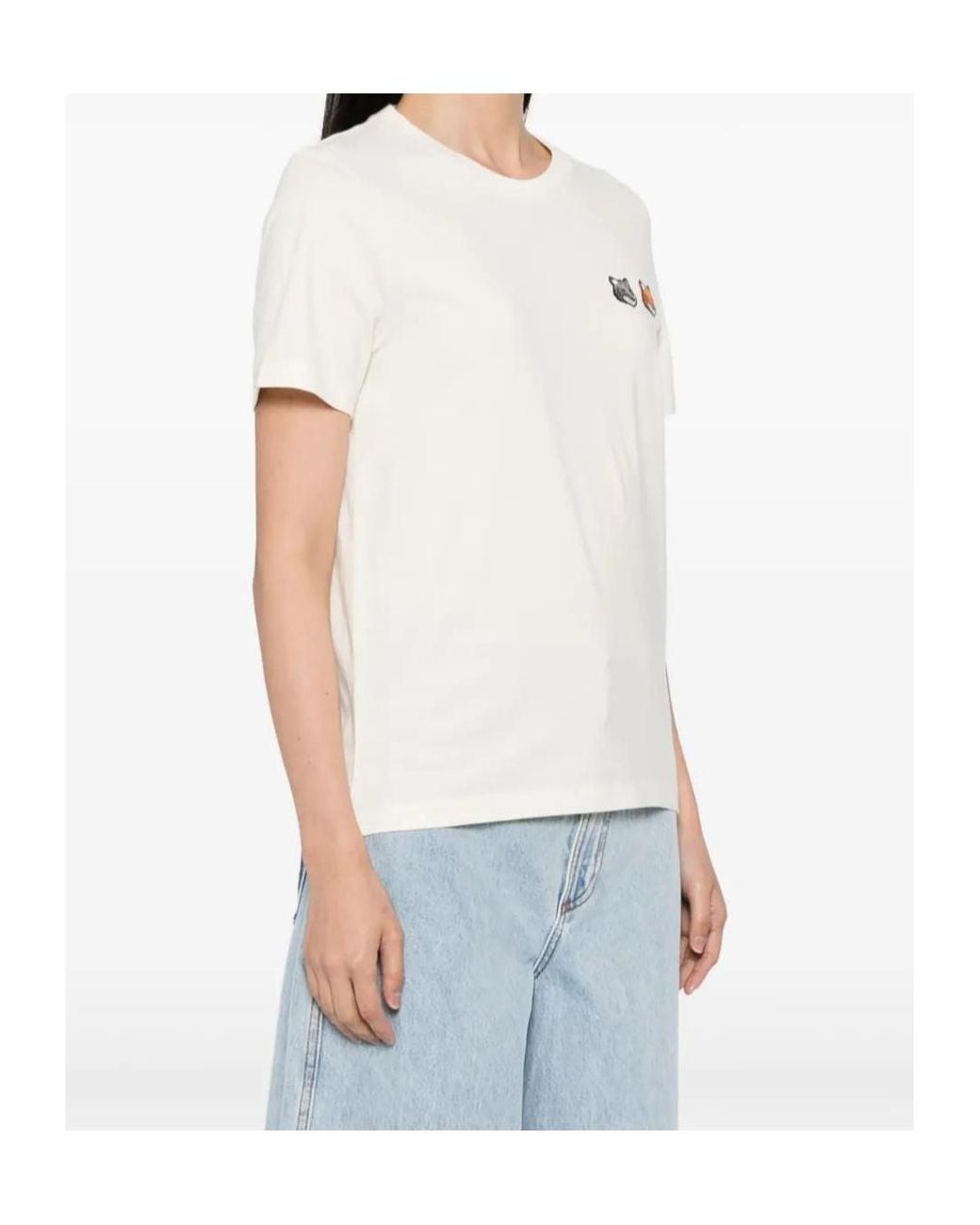 Maison Kitsuné White Short Sleeve T-Shirt for men