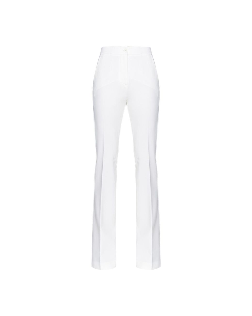 Pinko White Straight-Leg Slim-Fit Trousers