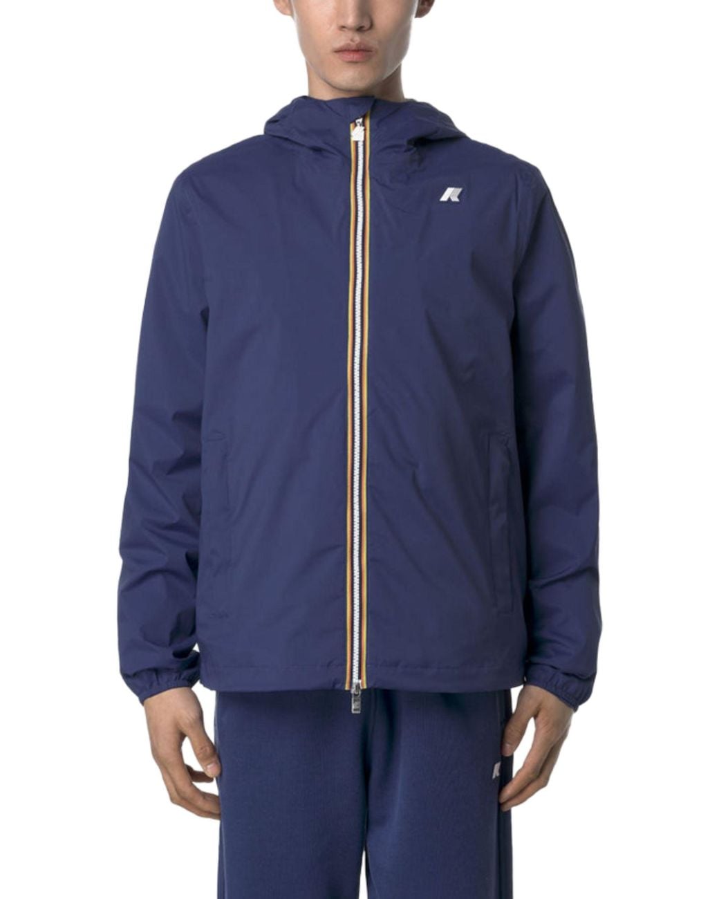 K-Way Blue Zip-Up Hooded Jacket for men