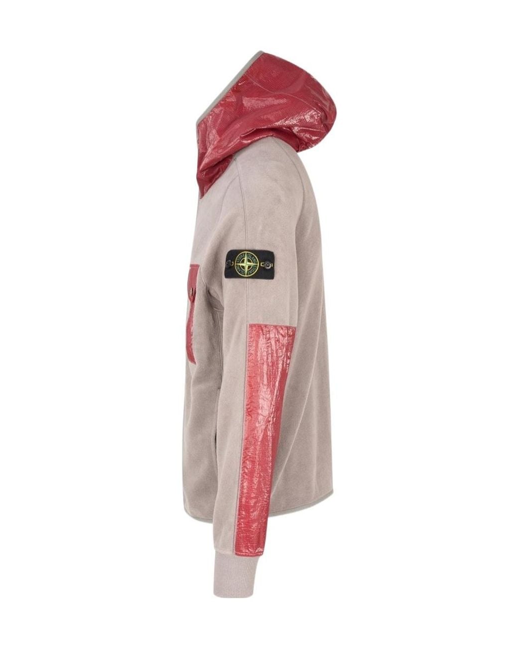 Stone Island Pink Zip-Up Hoodie for men