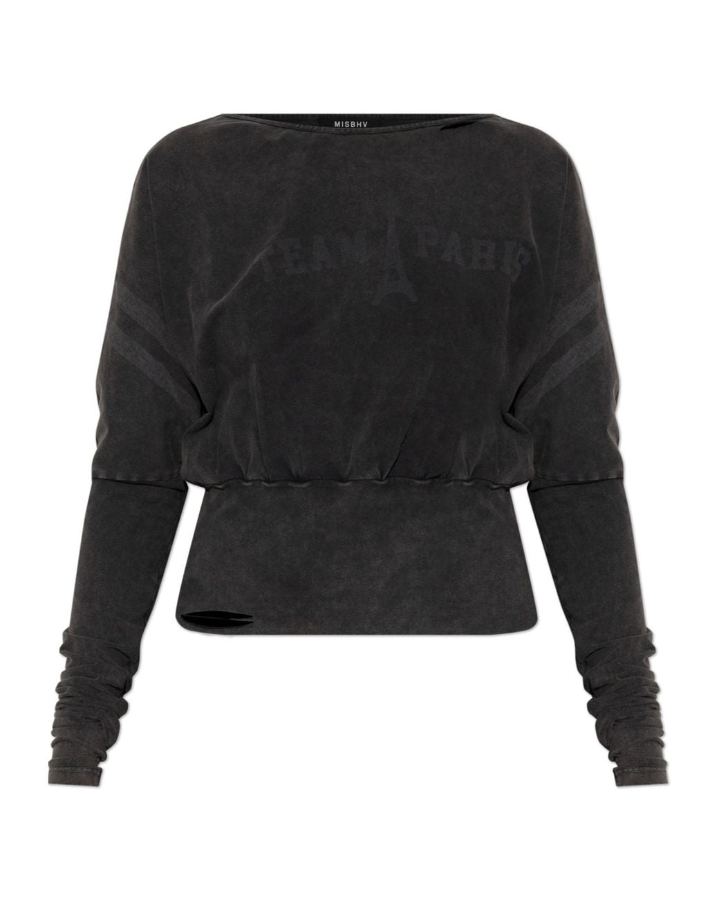 M I S B H V Black Team Paris Long-Sleeved Top