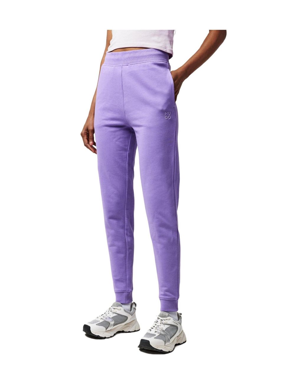 Boss Purple Solid Color Jogging Bottoms