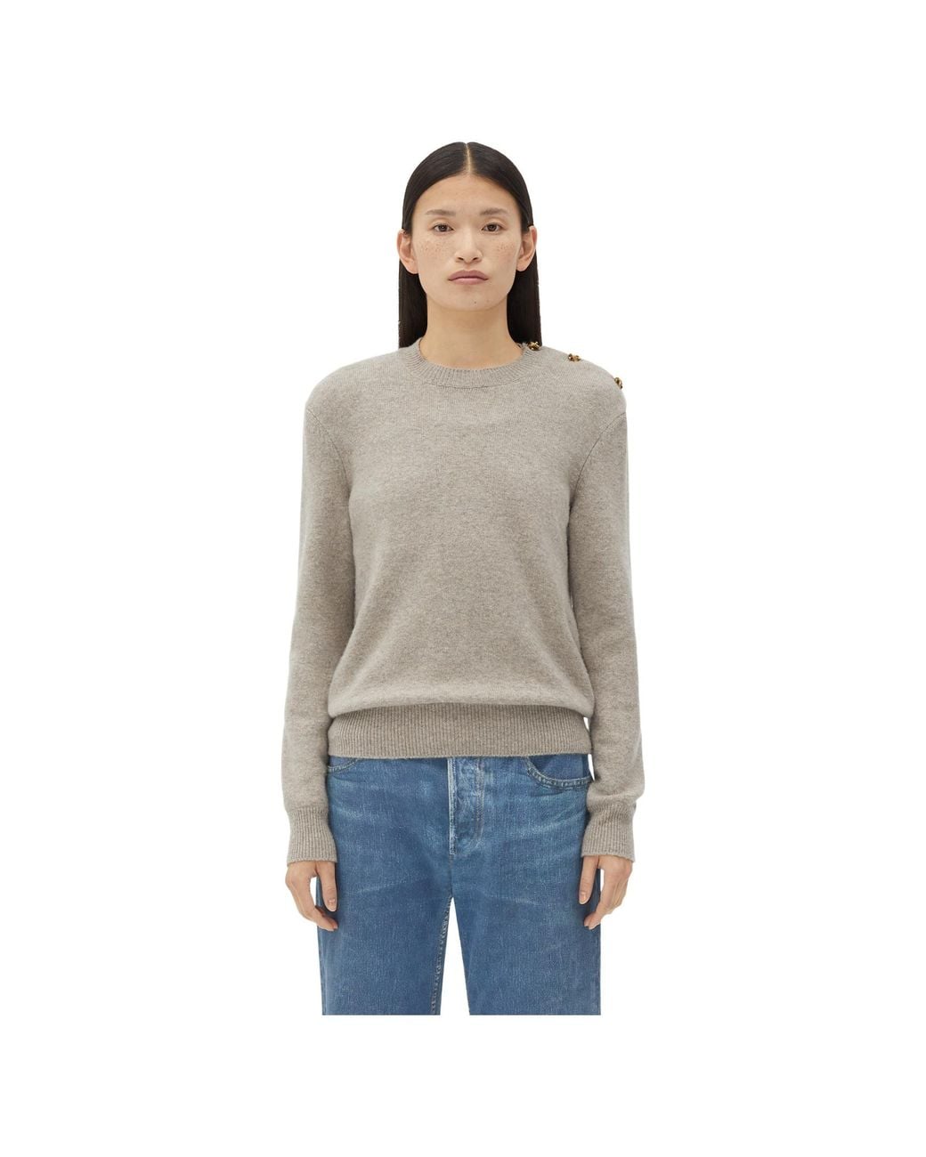 Bottega Veneta Blue Cashmere Sweater With Knot Buttons