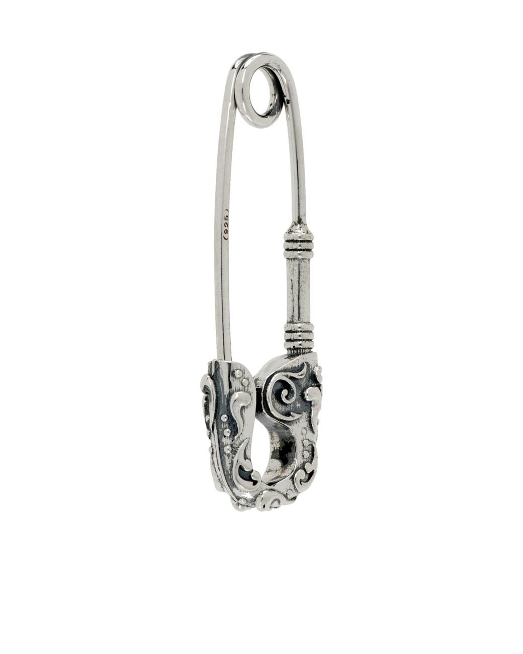 Emanuele Bicocchi White Large Pin Single Earring for men