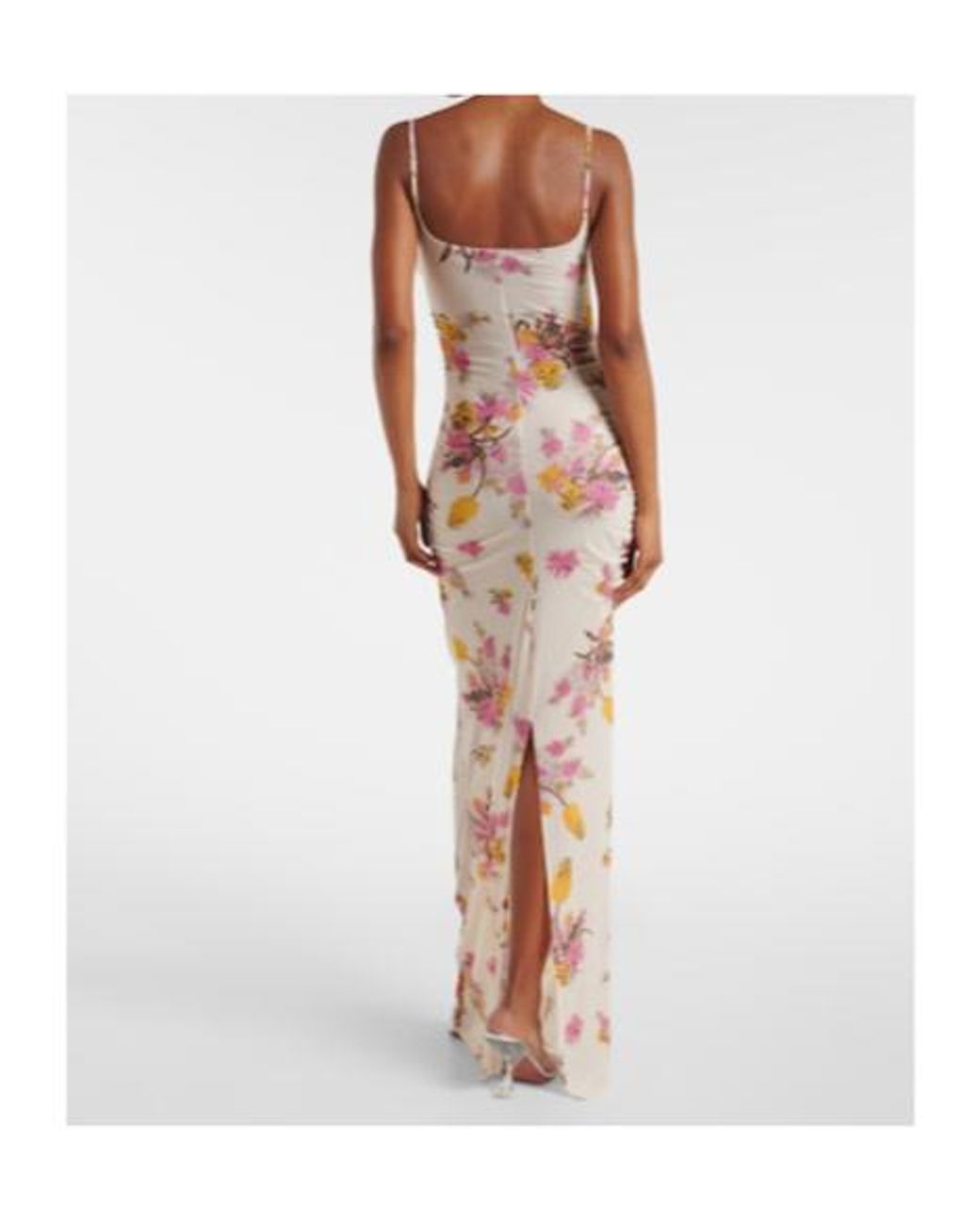 Blumarine Metallic Floral-Appliqué Floral Jersey Maxi Dress