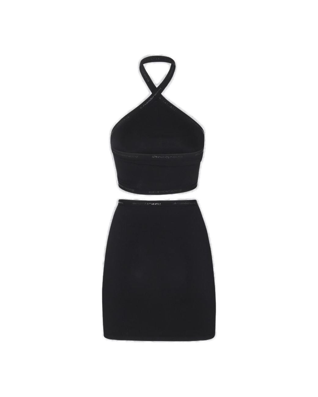 Alexander Wang Black T By Halter-Neck Cut-Out Dress