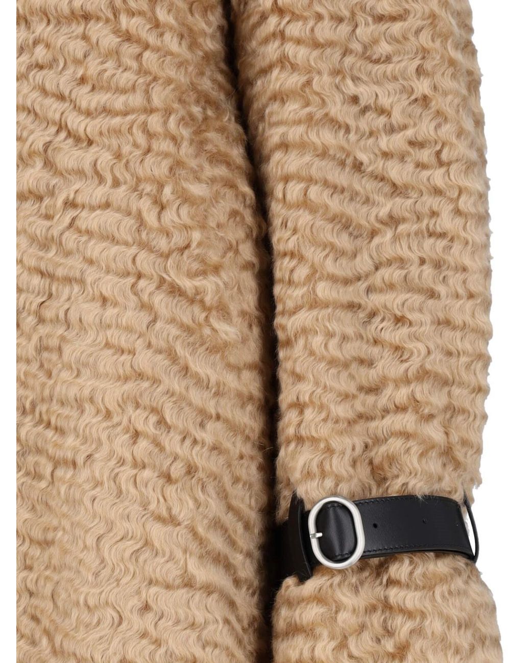 Jil Sander Natural Detachable Leather Neck Strap Calf-Length Coat
