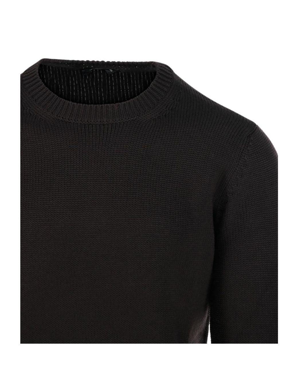 Roberto Collina Black Round-Neck Sweater for men