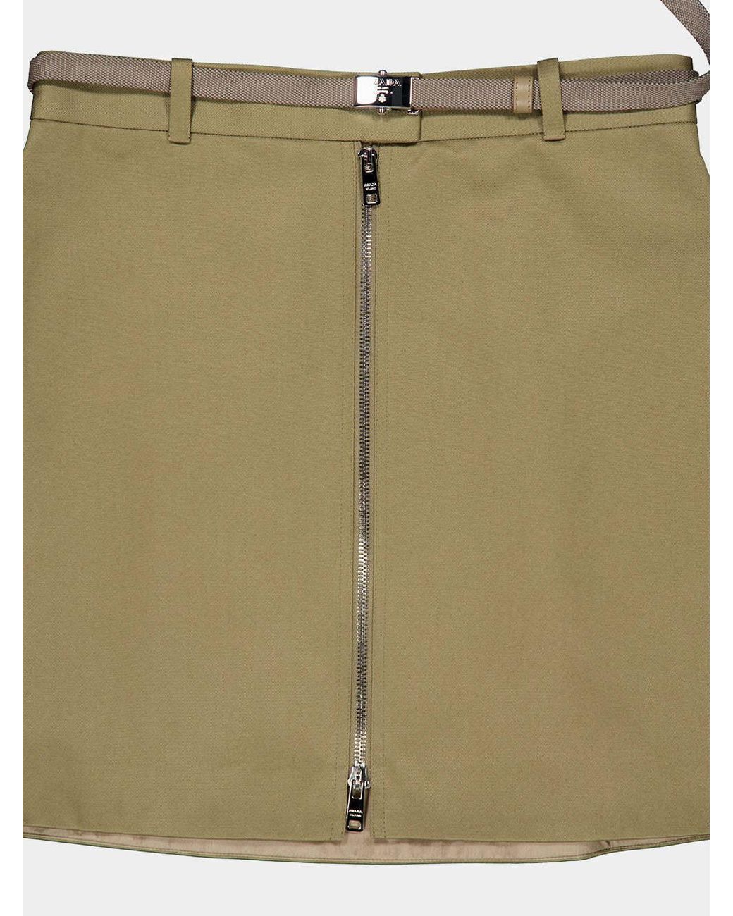 Prada Green Argilla Belted Mini Skirt