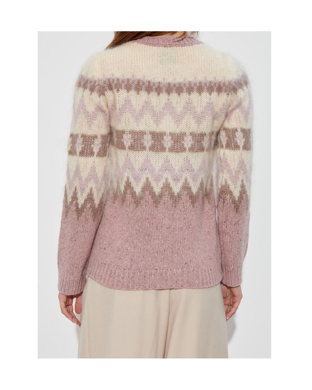 Woolrich Pink Pattern Intarsia-Knit Crewneck Jumper