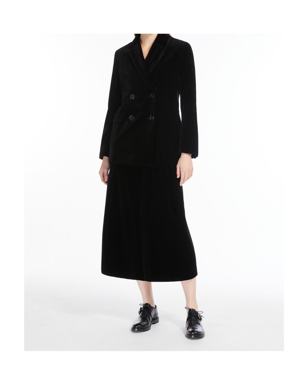 Max Mara Black 'S Double-Breasted Long-Sleeved Jacket