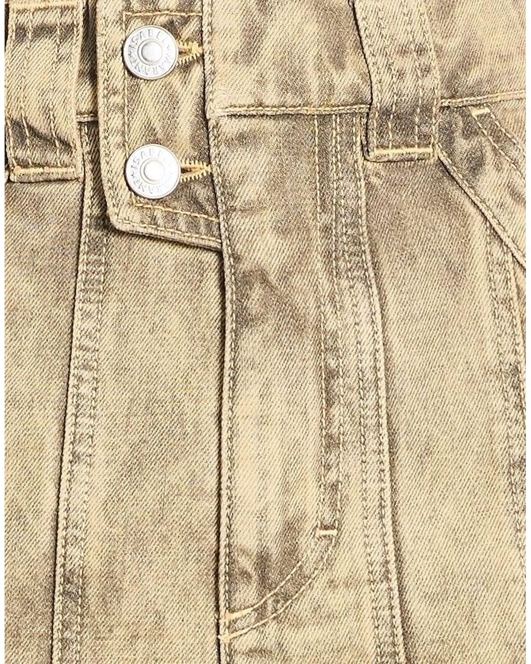 Isabel Marant Natural High-Waisted Denim Shorts
