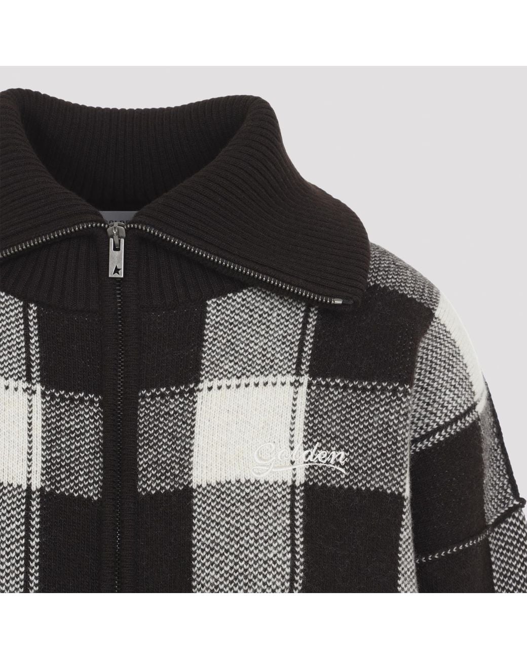 Golden Goose Deluxe Brand Black Rachelle Checked Knitted Jacket