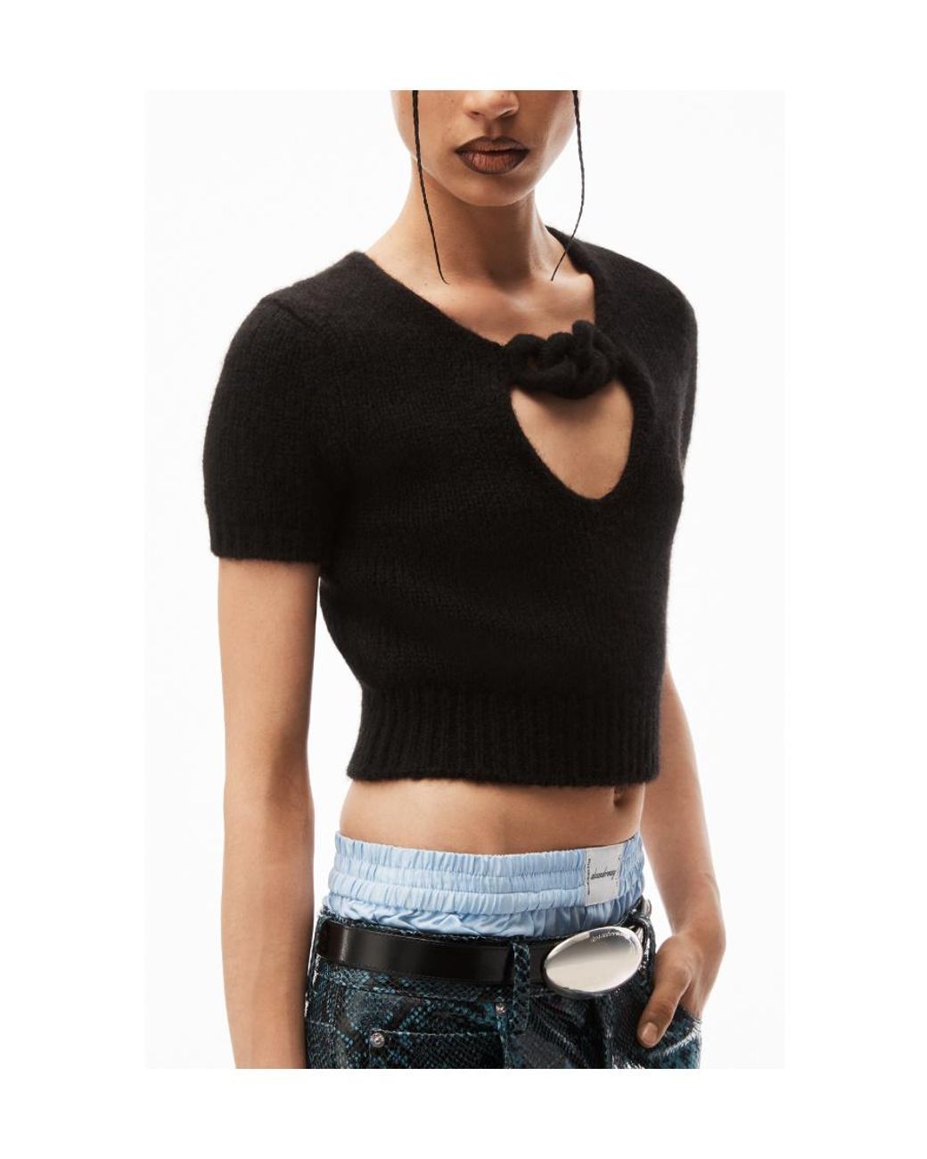 Alexander Wang Black Circle Cut-Out Knit Top