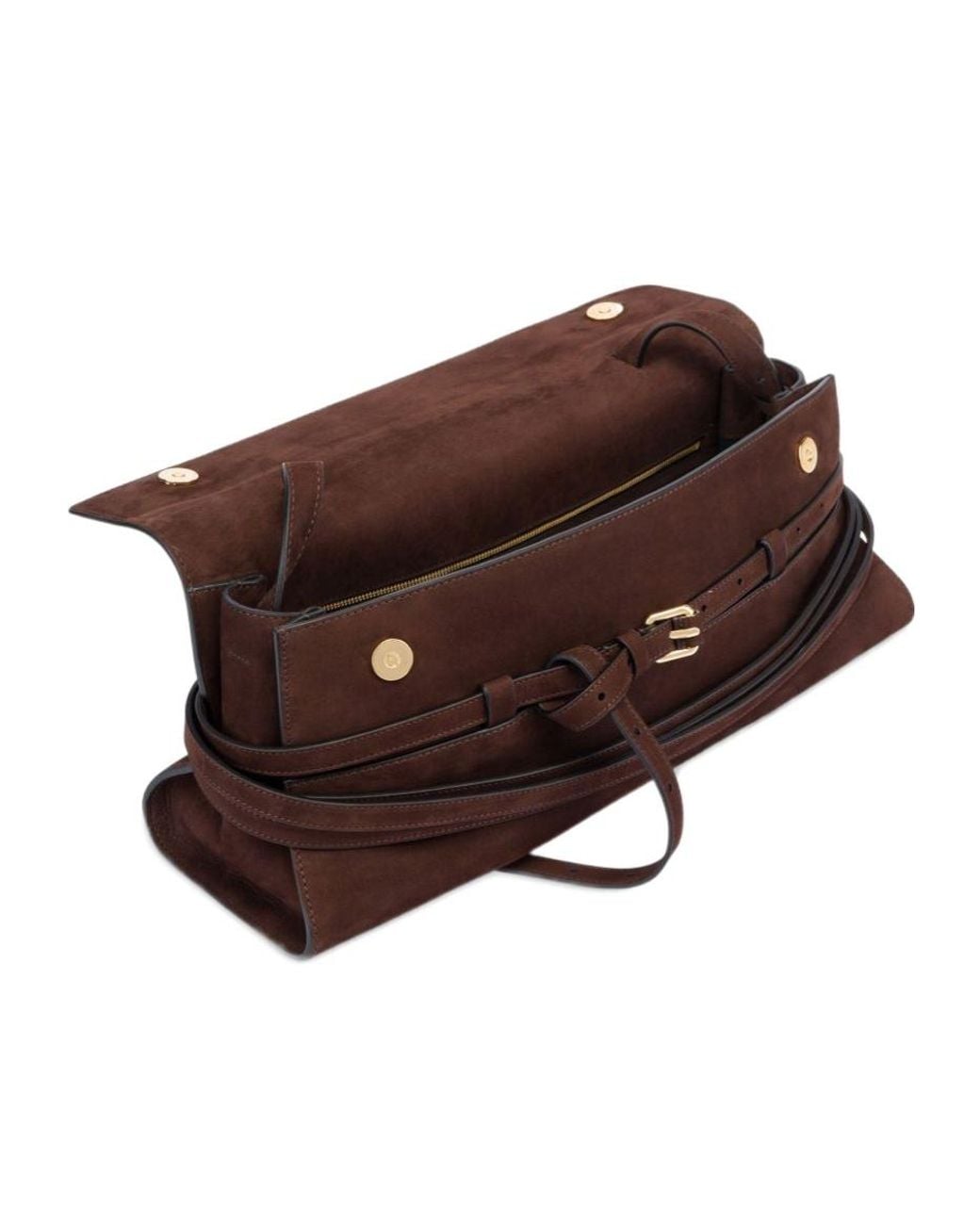 Moschino Brown Medium Tie Me Buckled Shoulder Bag