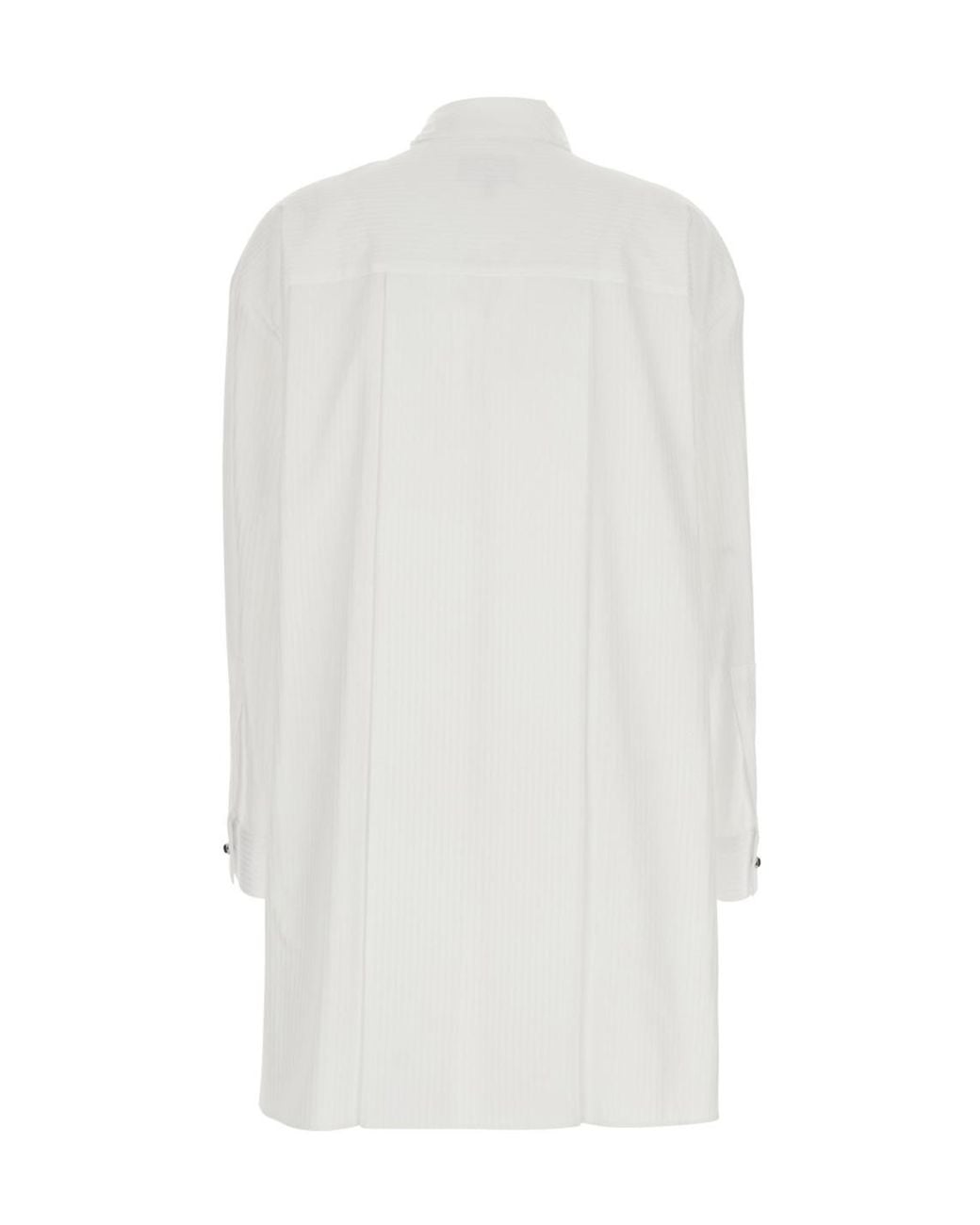 Emporio Armani White Bow Detailed Long Sleeved Shirt