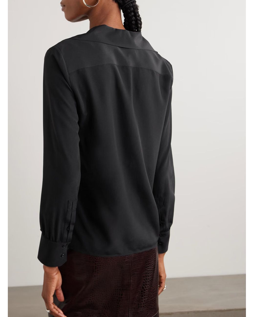 Nili Lotan Black Joxe Long-Sleeved Shirt