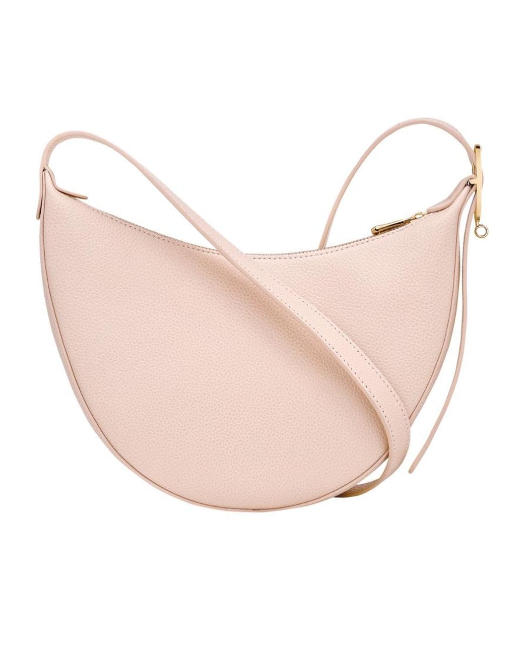 Longchamp Pink Le Foulonné Half-Moon Shoulder Bag