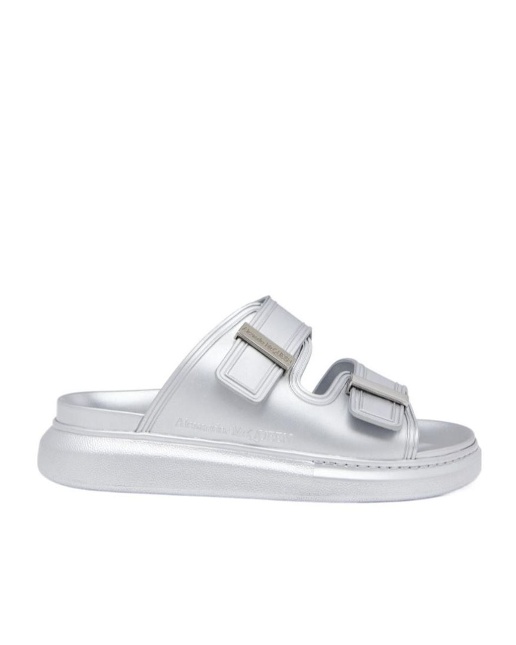 McQueen White Hybrid Double-Band Slides