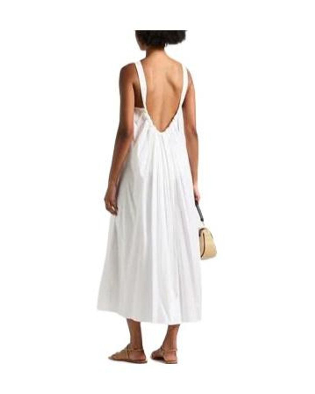 Max Mara White Sleeveless Round-Neck Maxi Dress