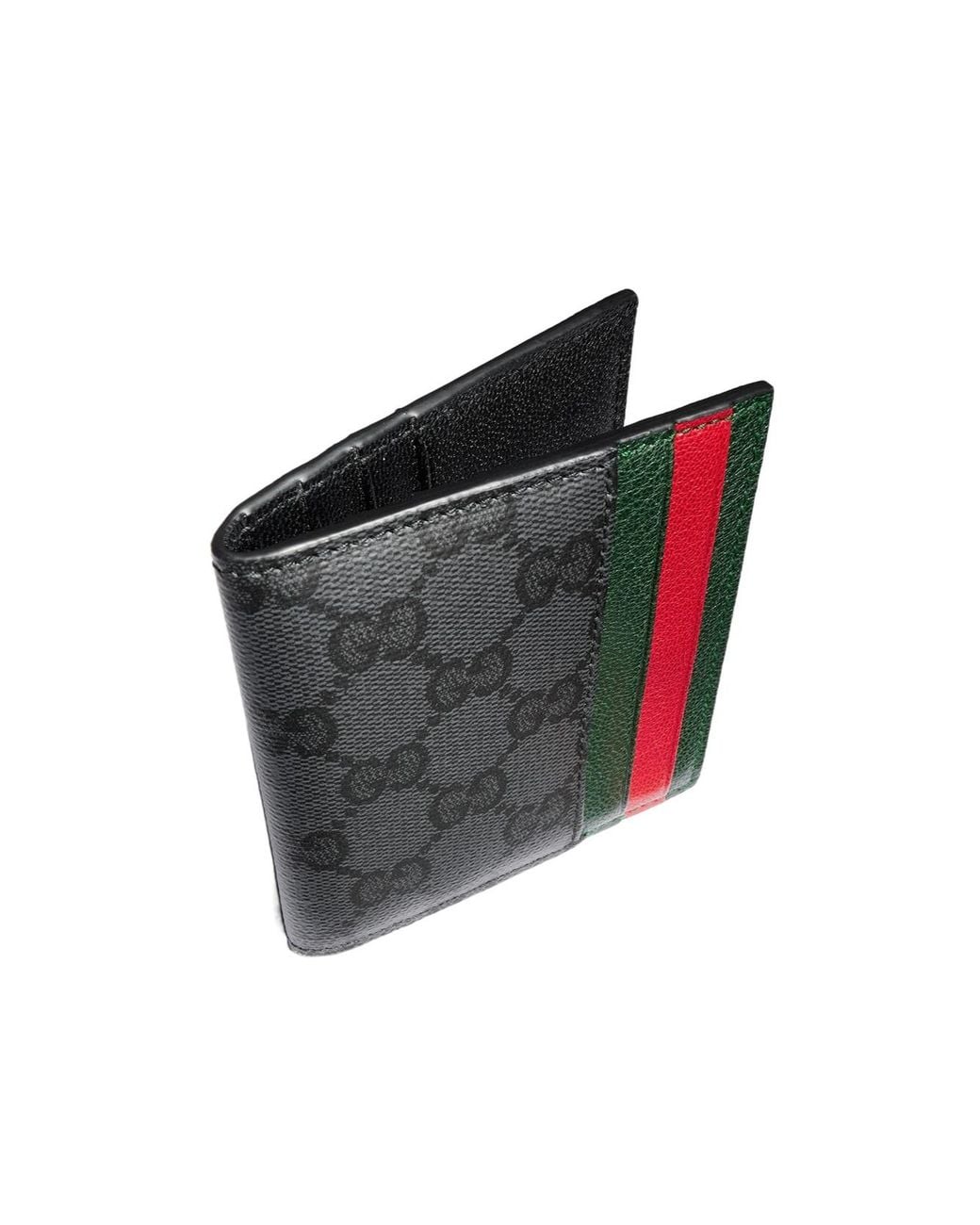 Gucci Black Web Card Slots Bi-Fold Wallet for men