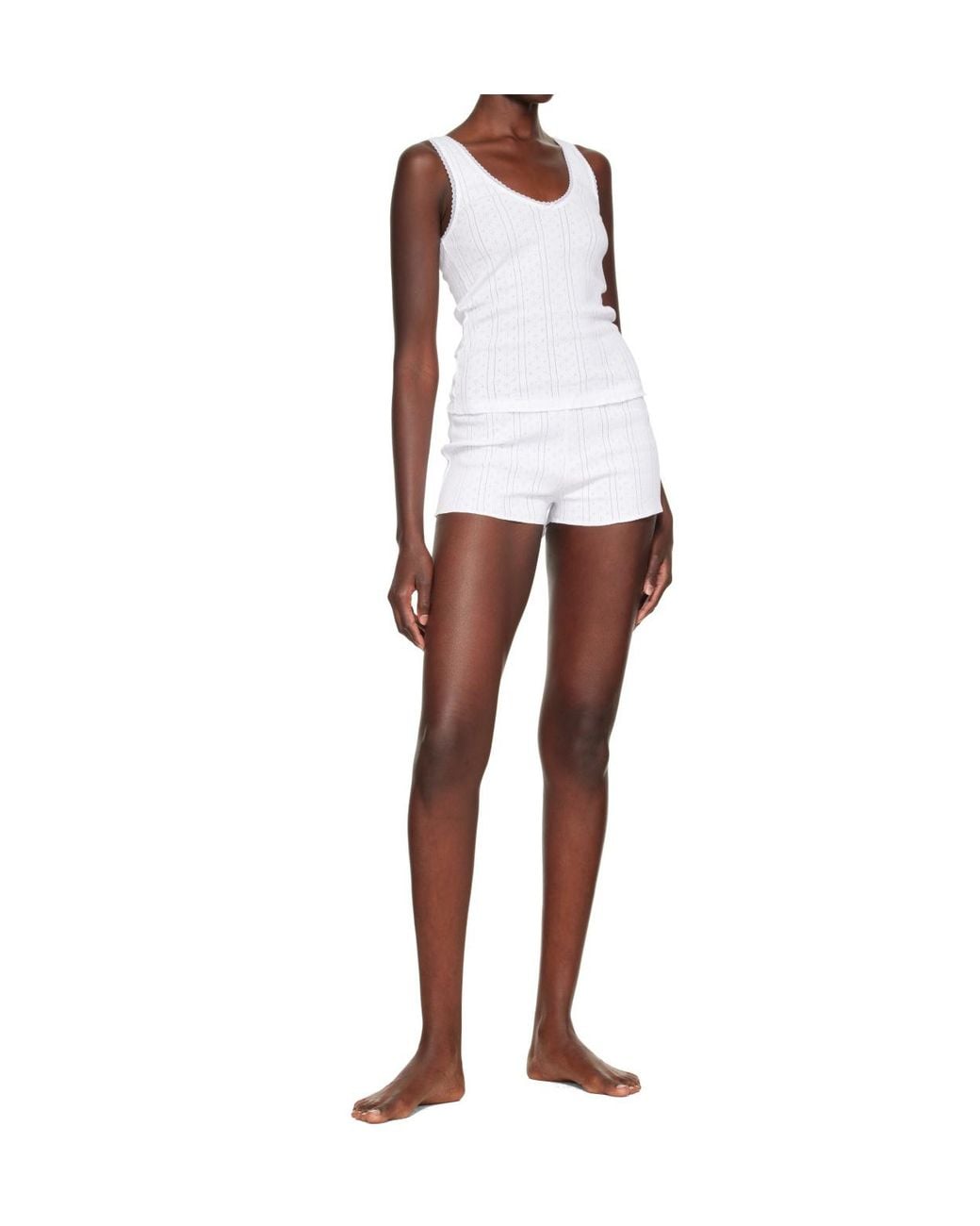 Cou Cou White The Scoop Tank Top