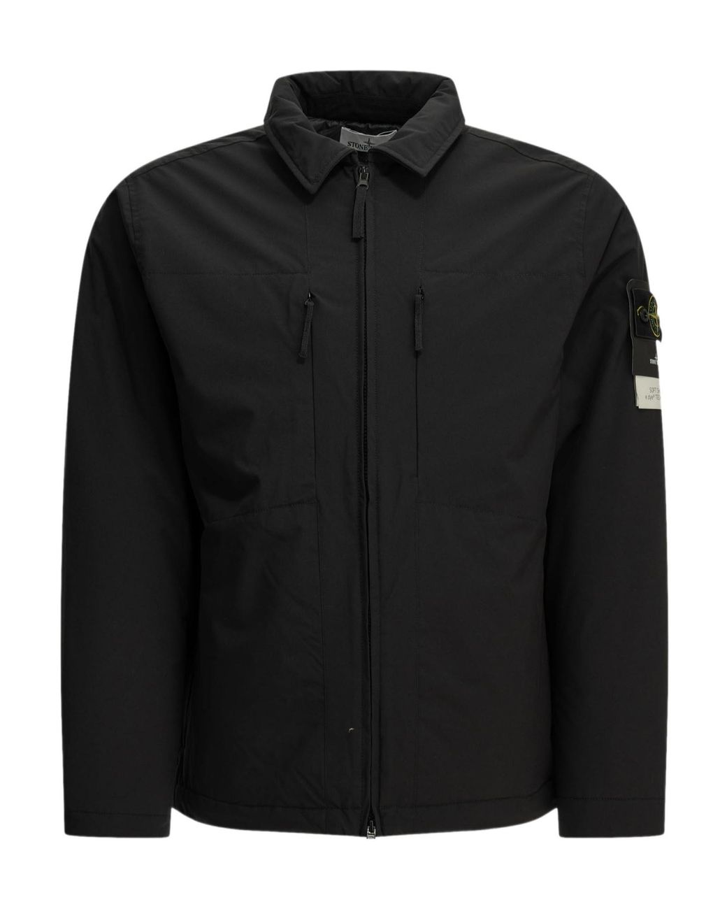 Stone Island Black Logo Patch Zip-Up Jacket for men