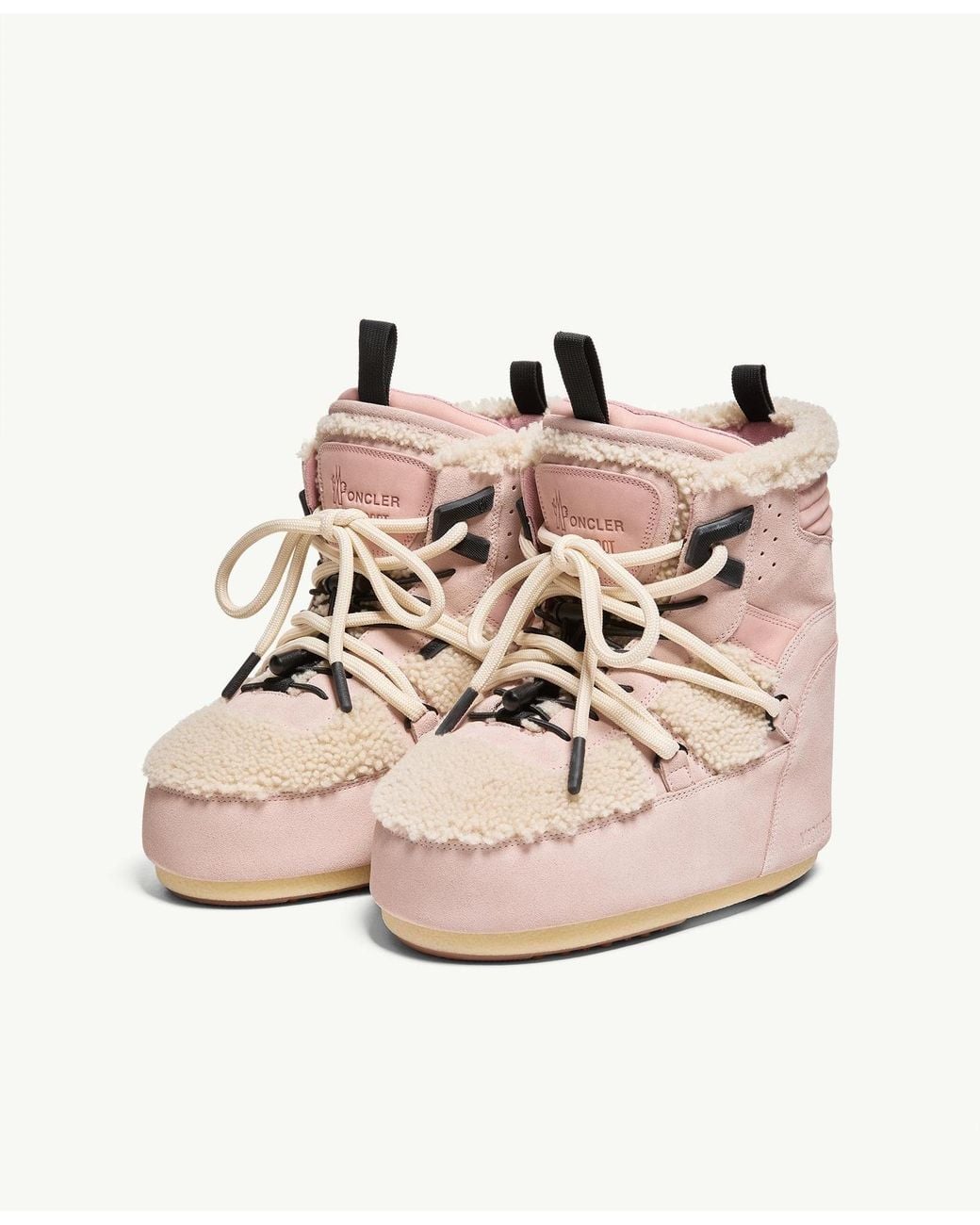 Moncler Pink Moon Boot X Grenoble Icon Low Padded Snow Boot