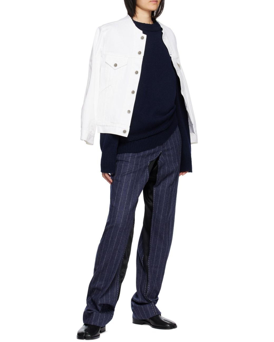 Maison Margiela Blue Elbow Patch Jumper for men