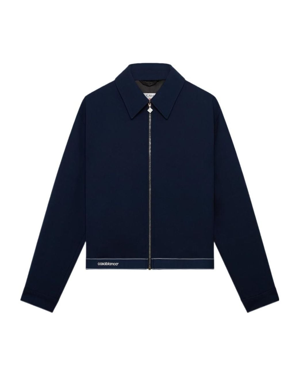 Casablanca Blue Logo Trim Zip-Up Jacket for men