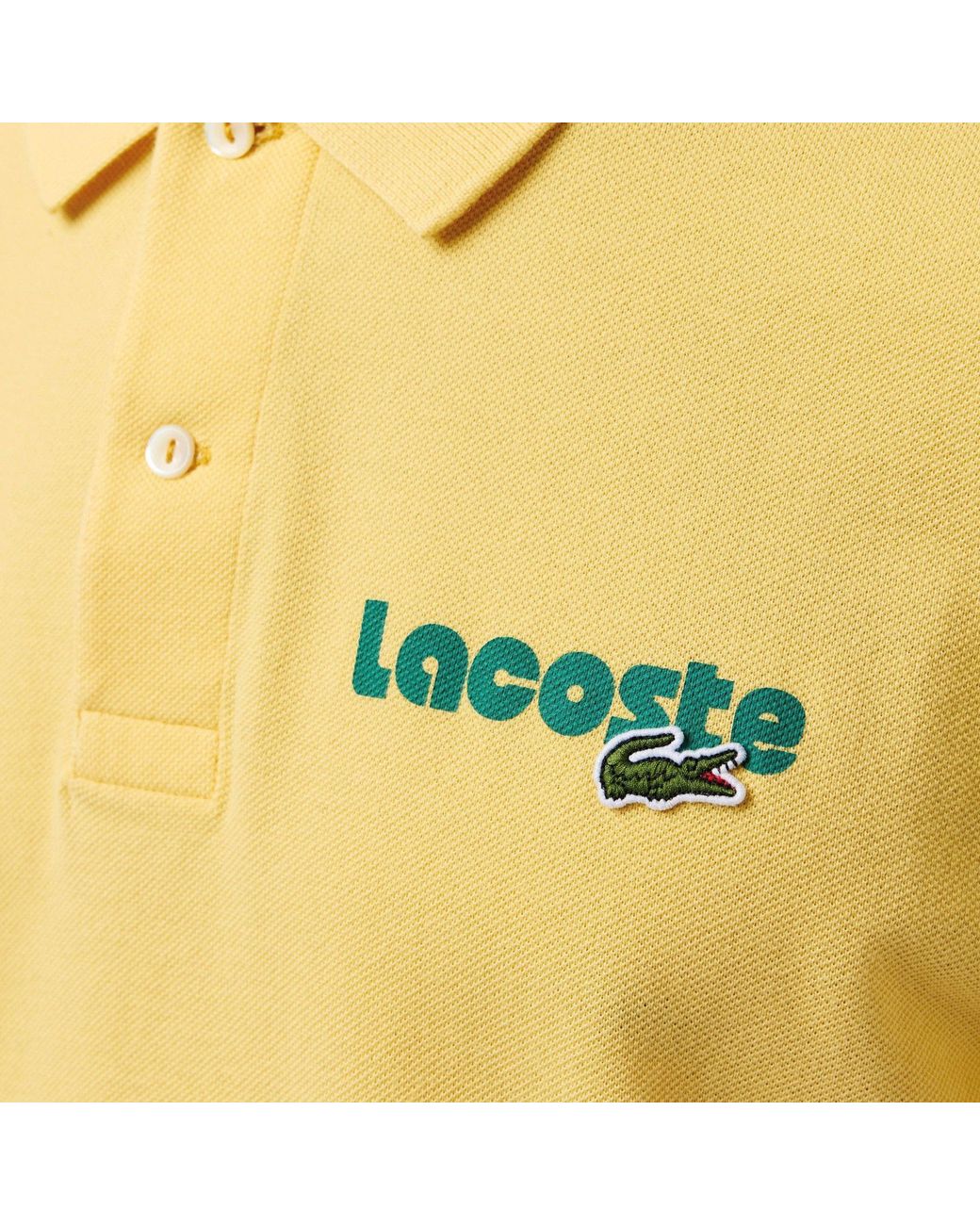 Lacoste Yellow Logo Polo Shirt for men