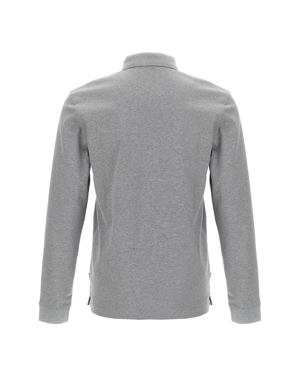 Boss Gray Boss Logo Embroidered Polo Shirt for men