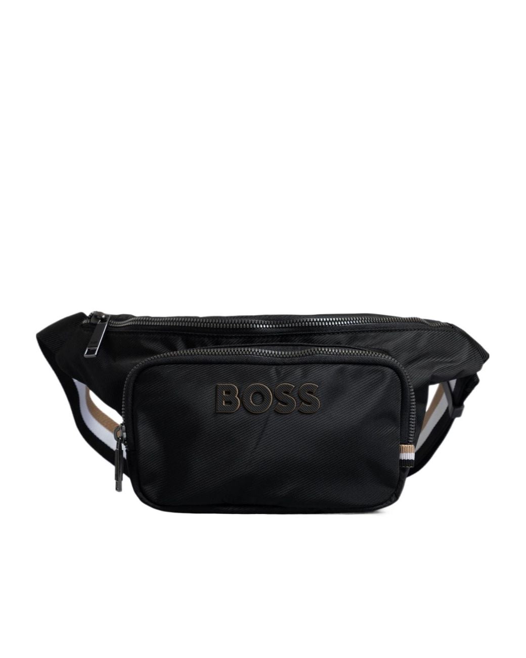 Boss Black Solid-Color Waist Bag for men