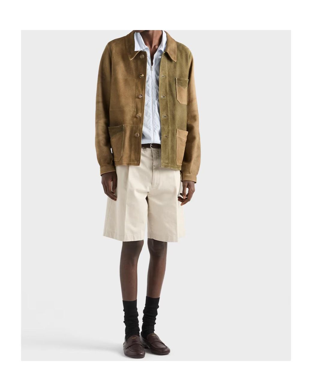 Prada Green Suede Blouson Jacket for men
